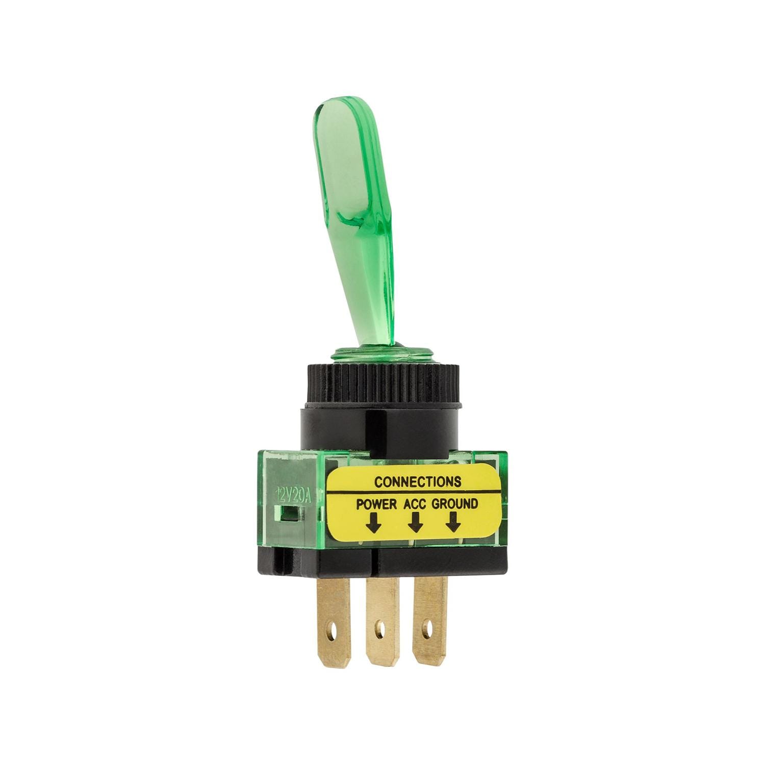 Auveco No. 13524 Illuminated Toggle Switch-Green, Quantity - 1
