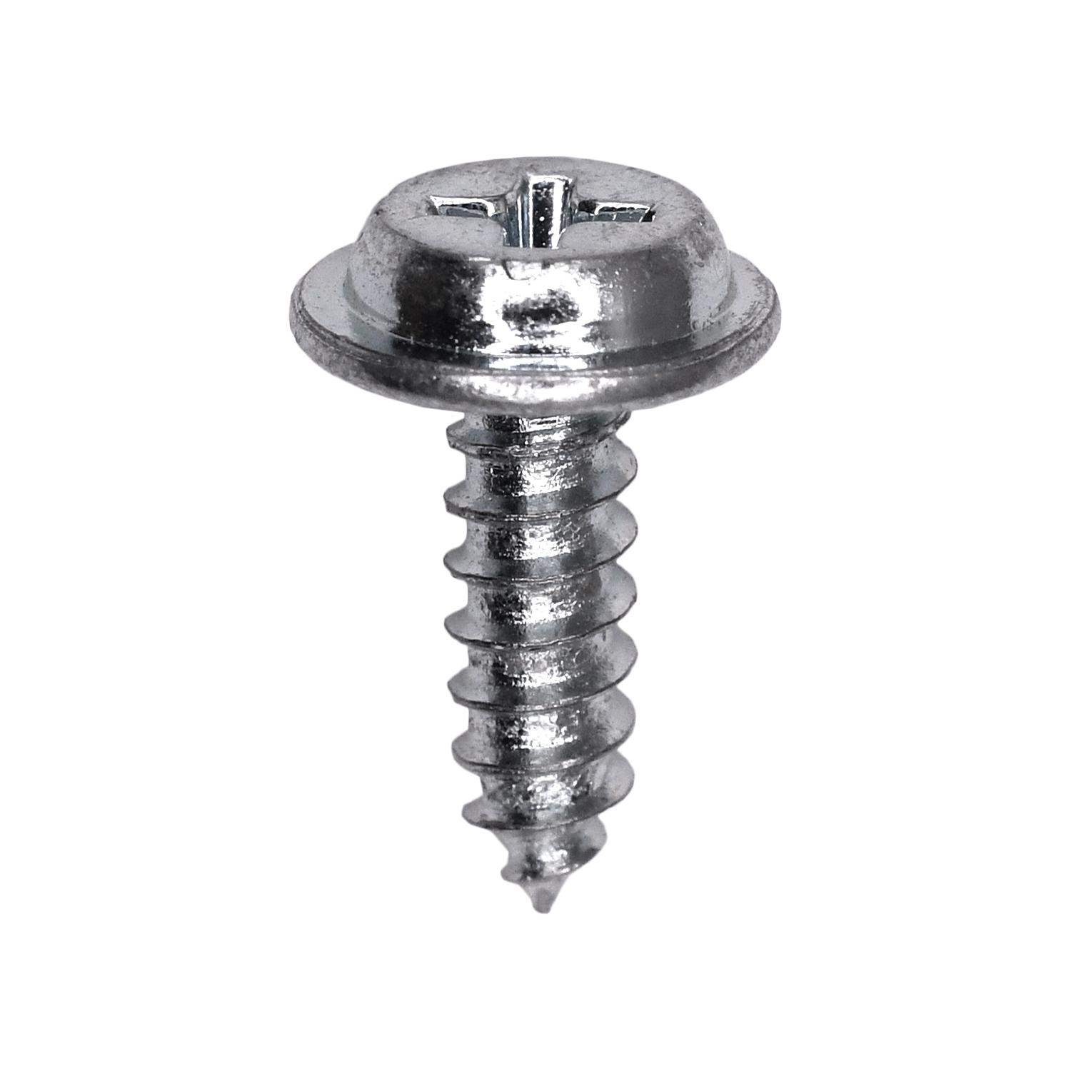 Auveco # 13708 #8 X 1/2" Phillips Flat Top Washer Head Tapping Screw 13/32" Diameter Zinc. Qty 100.