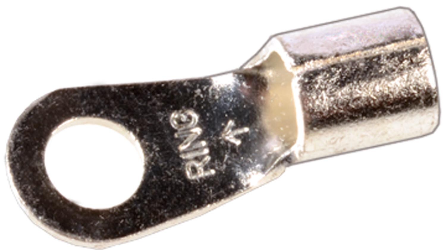 Auveco No. 15162 6 Gauge 1/4" Stud Ring Terminal Non-Insulated, Quantity - 25