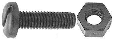 Auveco No. 15413 M6-1.0 X 20mm Black Nylon L.P. Screw & Nut, Quantity - 50 SETS