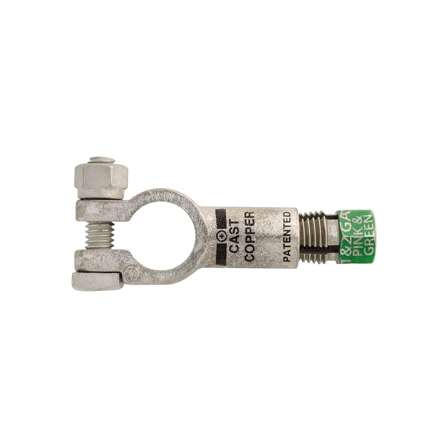 Auveco # 15605 Compression Battery Cable Terminal Positive Green. Qty 2.