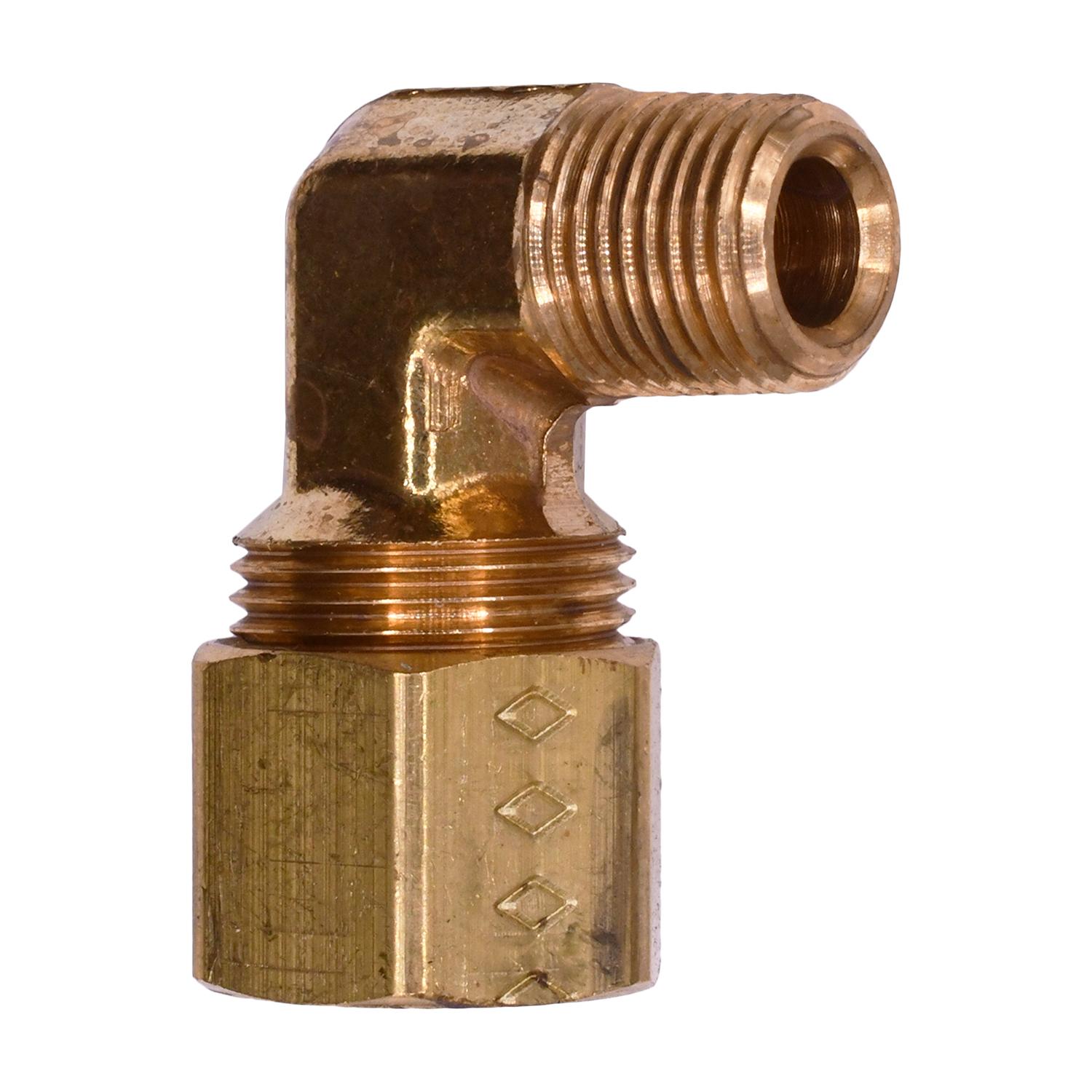 Auveco # 164 Brass 90 Degree Male Compression Adapter 3/8" Tube 1/8" Pipe. Qty 5.