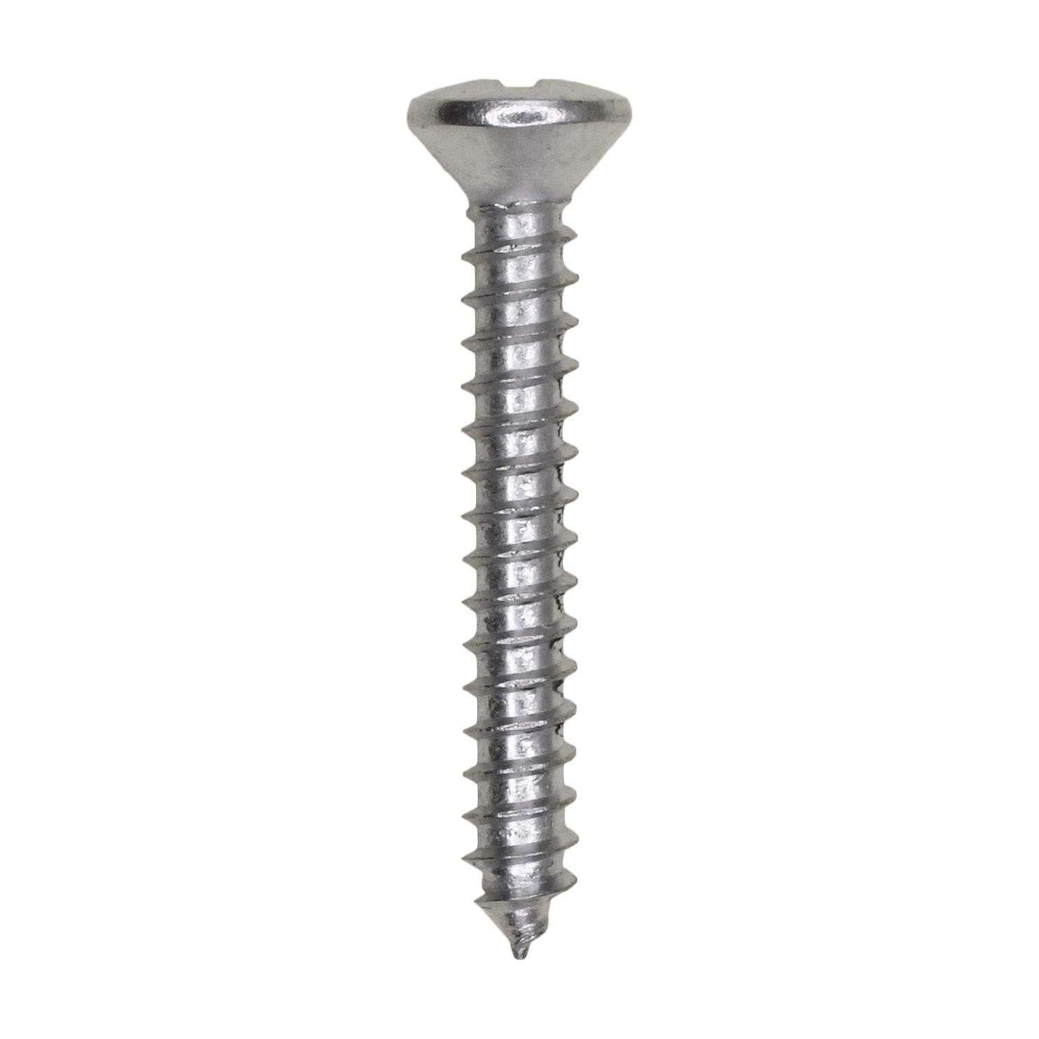 Auveco No. 1796 Phillips Oval Head Tapping Screw #6 X 1" Chrome, Quantity - 100