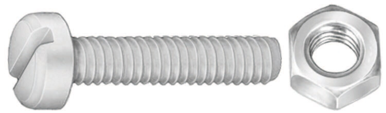 Auveco No. 18239 M6-1.0 X 25mm Nat.Nylon License Plt Screw & Nut, Quantity - 25 SETS