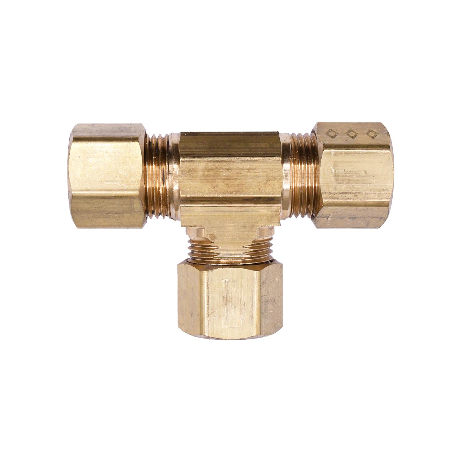 Auveco # 189 Brass Compression Union Tee 3/8" Tube Size. Qty 5.