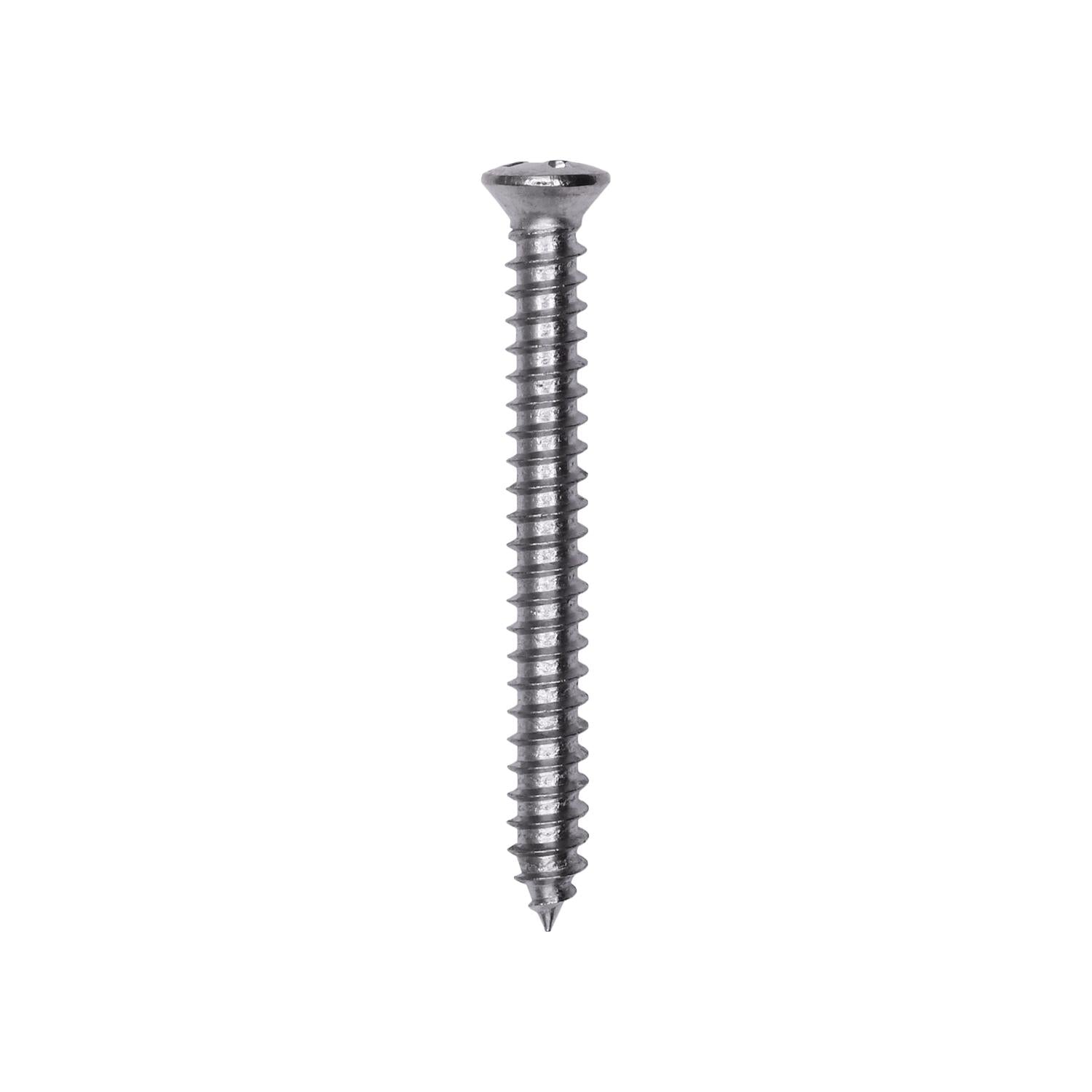 Auveco No. 1932 Phillips Oval #6 Head Tapping Screw 8 X 1-1/2" Chrome AB, Quantity - 100