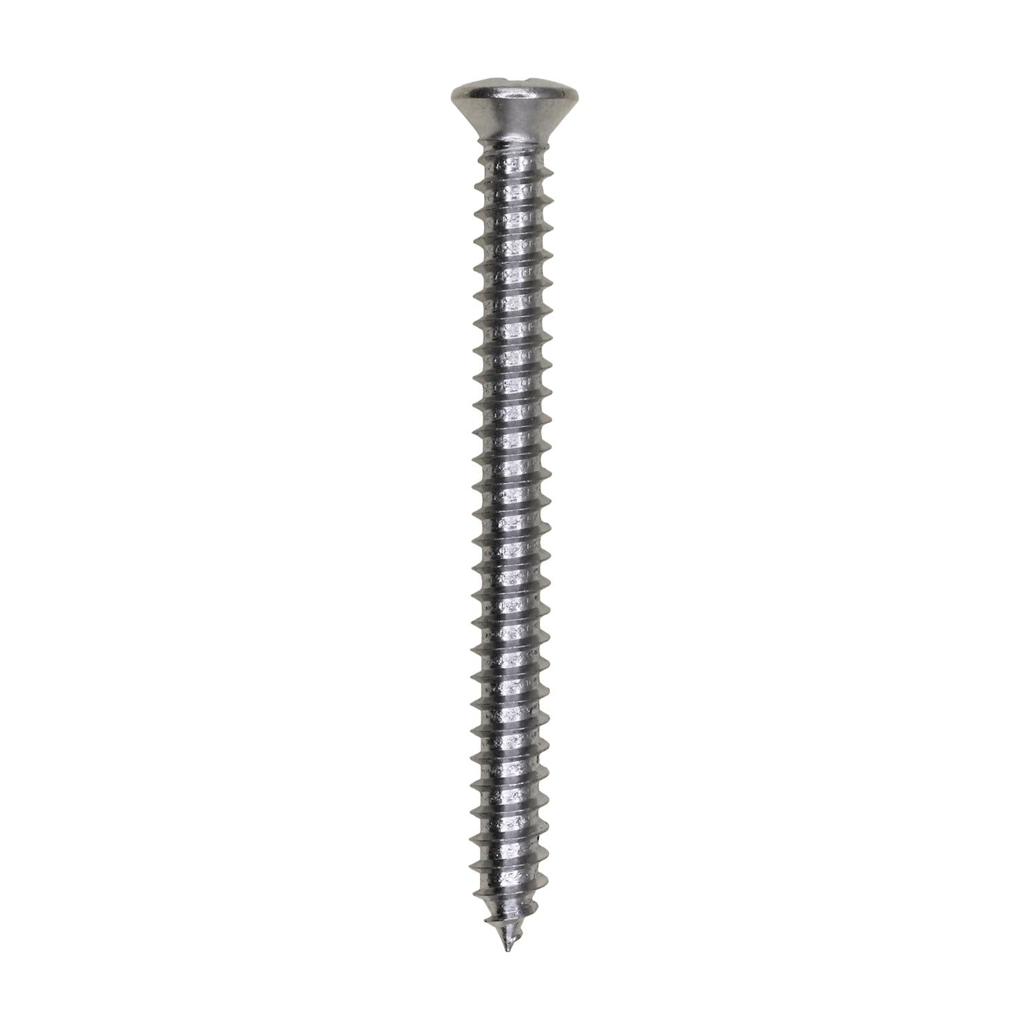 Auveco No. 1933 Phillips Oval #6 Head Tapping Screw 8 X 1-3/4" Chrome Ab, Quantity - 100