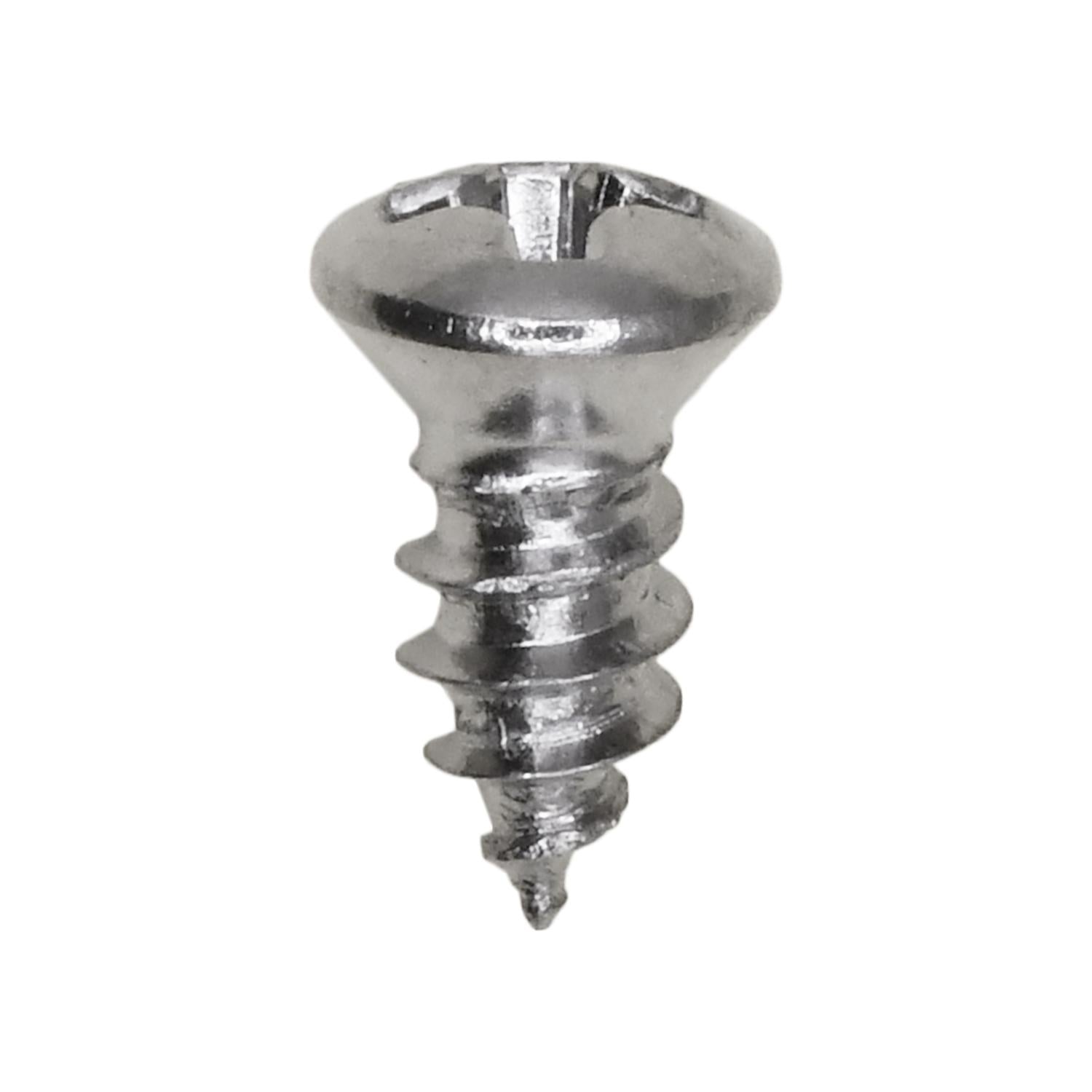 Auveco No. 2024 Phillips Oval #6 Head Tapping Screw 8 X 3/8" Chrome, Quantity - 100