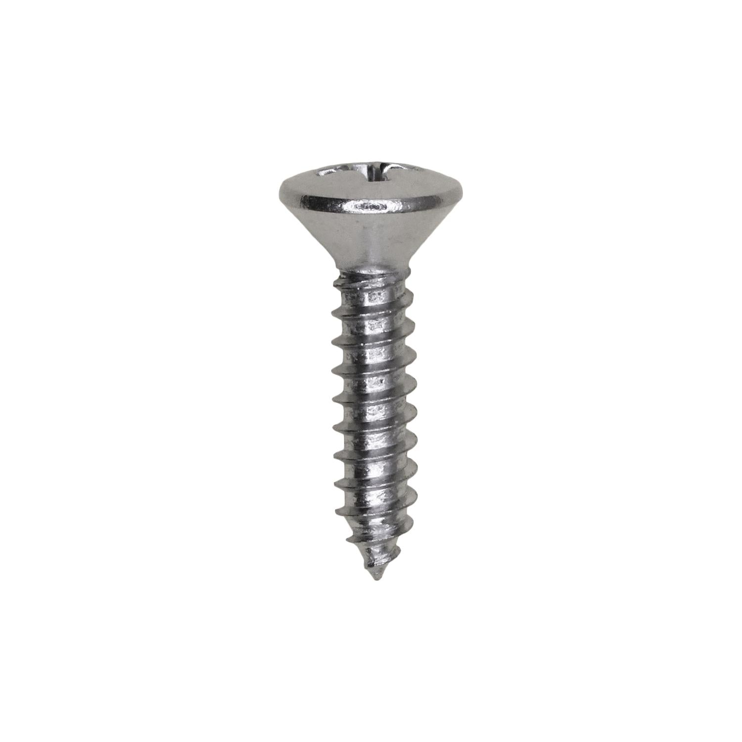 Auveco No. 20373 Phillips Oval Head Tap Screw 8 X 3/4" 10 Head Chrome, Quantity - 100