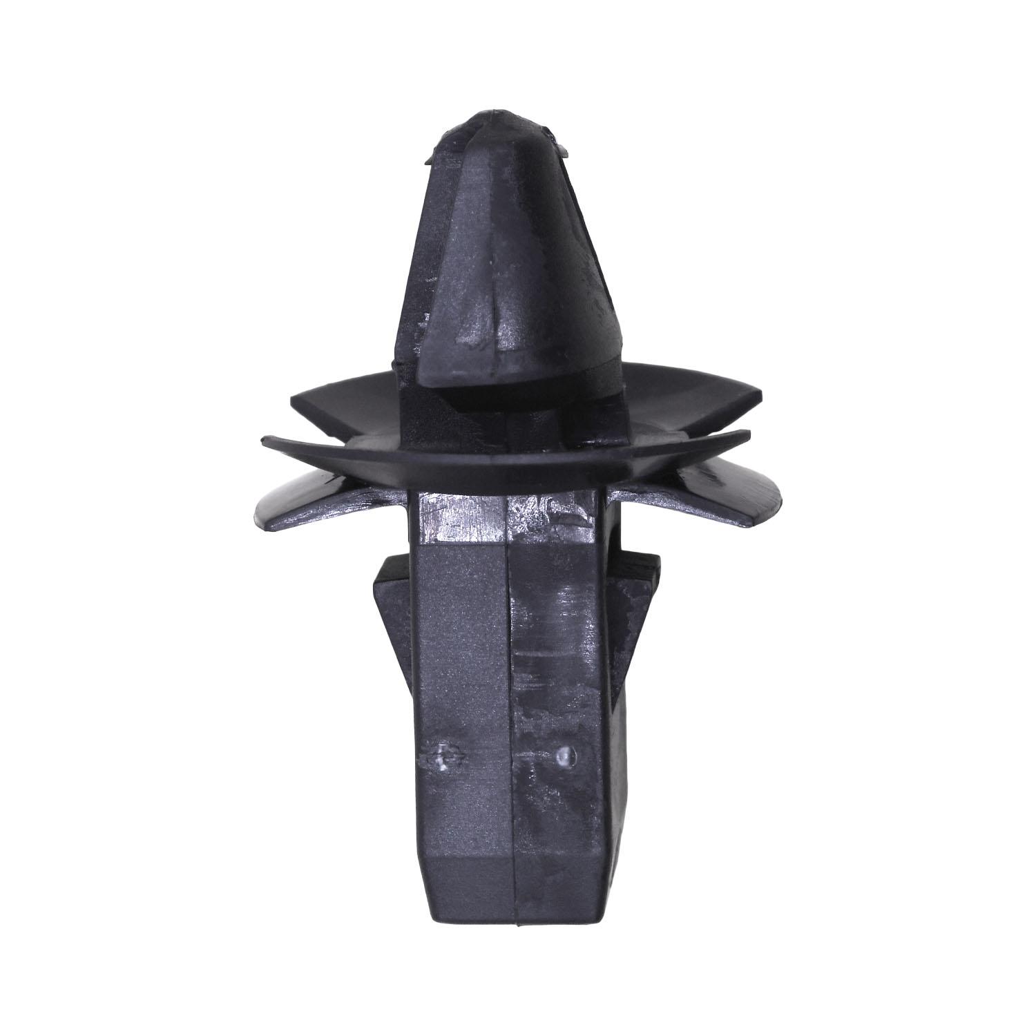 Auveco # 21791 Chrysler Molding Clip, Black Nylon, 20mm Flange, 13mm Stem, 12mm Length. Qty 15.