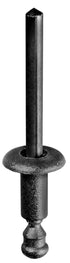 Auveco # 21813 Peugeot/Citroen Black Nylon Rivet, 4mm Dia., 9mm Flange. Qty 25.