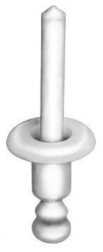 Auveco # 21817 VW / Audi / Seat /Skoda Nylon Rivet, Natural Nylon, 6mm Dia., 13mm Flange. Qty 25.