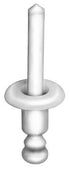 Auveco # 21817 VW / Audi / Seat /Skoda Nylon Rivet, Natural Nylon, 6mm Dia., 13mm Flange. Qty 25.