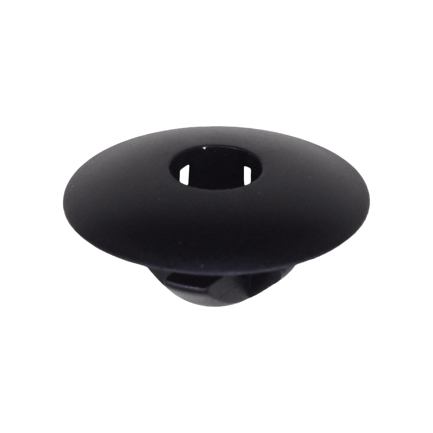 Auveco # 21891 Retainer; Head Dia.: 20mm, Stem Dia.: 11mm, Stem Length: 7mm, Black Nylon. Qty 15.