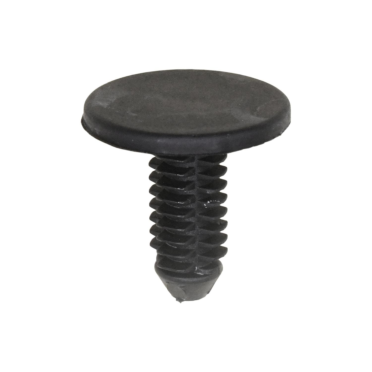 Auveco # 21940 Retainer; Head Dia.: 18mm, Stem Dia.: 7.3mm, Stem Length: 16mm, Black Nylon. Qty 25.