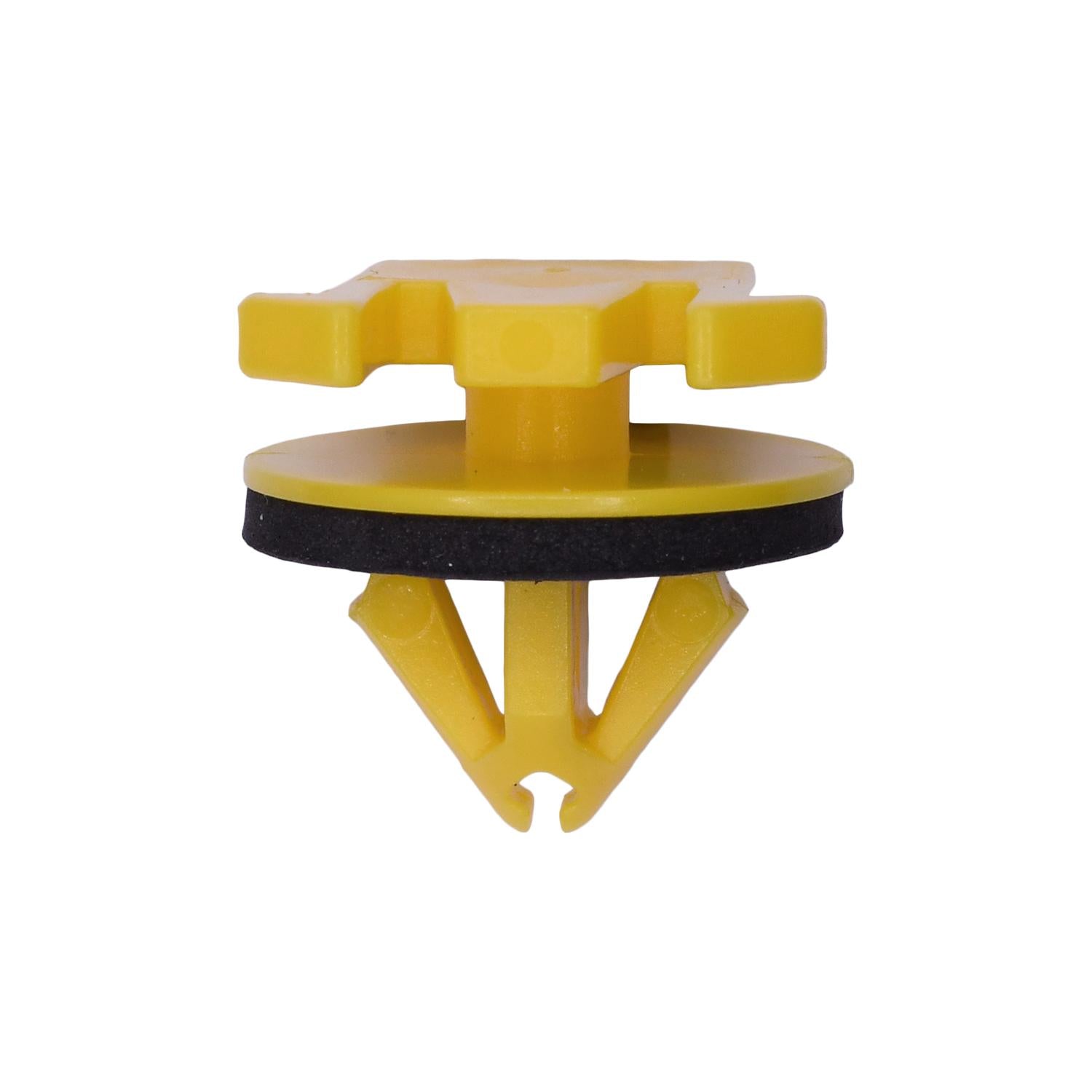 Auveco # 22027 GM Molding Clip With Sealer, Yellow Nylon. Qty 10.