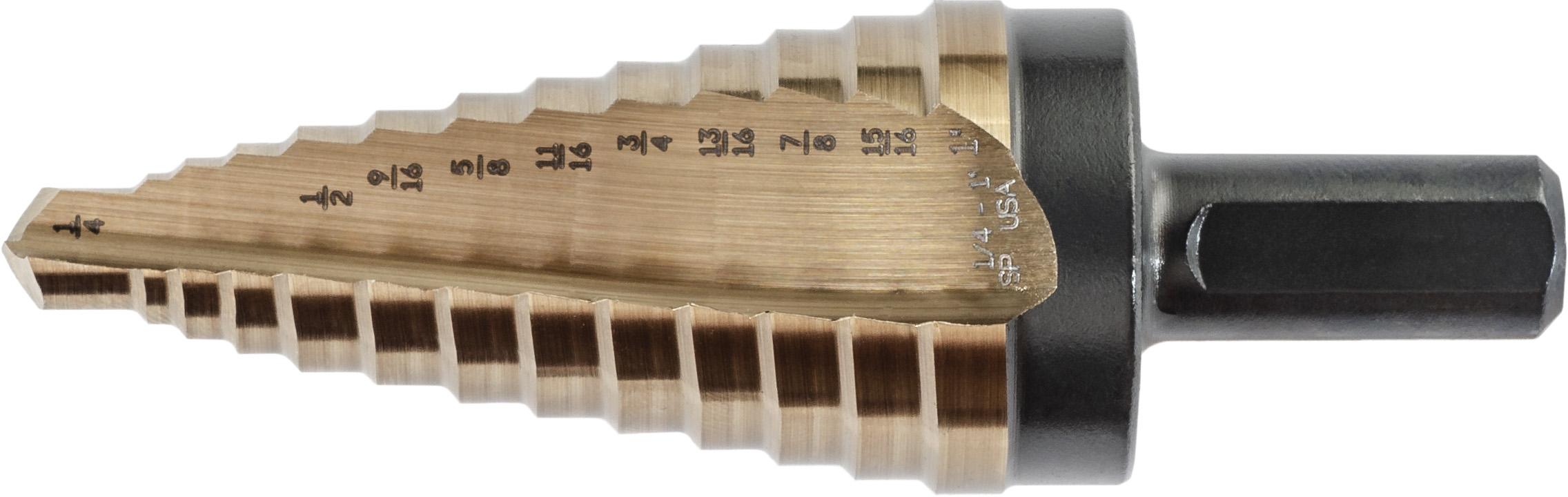 Auveco # 22639 1/4" - 1" Step Drill With 3 Flats. Qty 1.