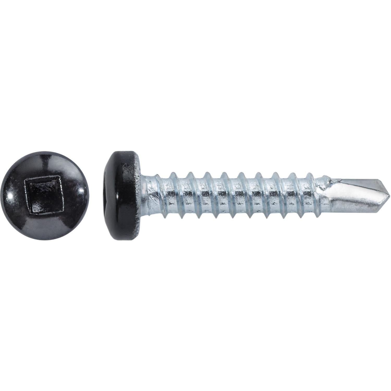 Auveco Item 22663 #6 X 3/4" Square Pan Self-Drilling Tek Zinc Black Painted Head. Quantity 100