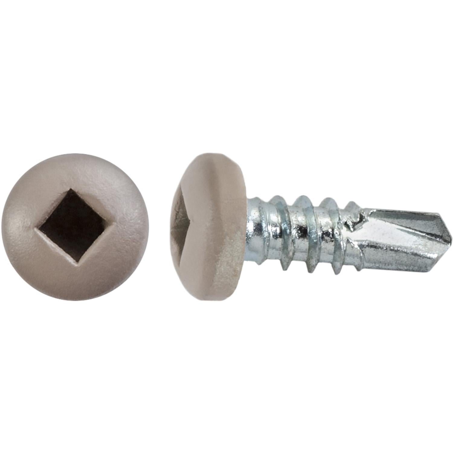 Auveco Item 22670 #8 X 1/2" Square Pan Self-Drilling Tek Zinc Tan Painted Head. Quantity 100