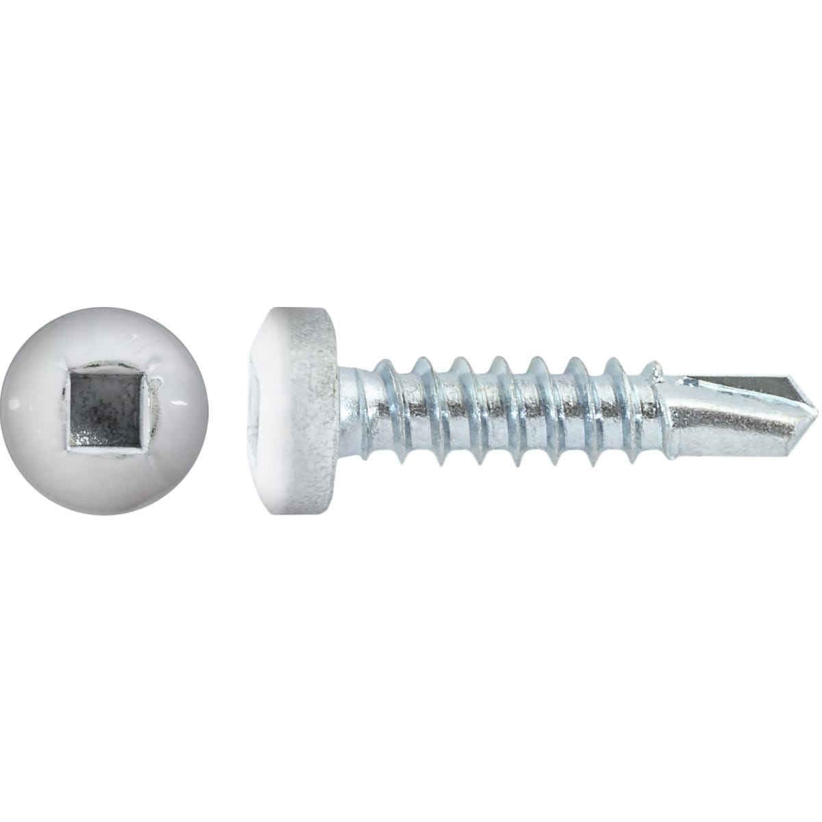 Auveco # 22674B #8 X 3/4" Square Pan Self-Drilling Tek Zinc White Painted Head. RV Screws. Qty Bulk.