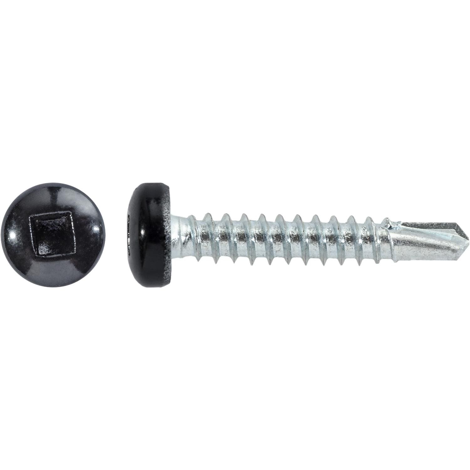 Auveco Item 22675 #8 X 1" Square Pan Self-Drilling Tek Zinc Black Painted Head. Quantity 100