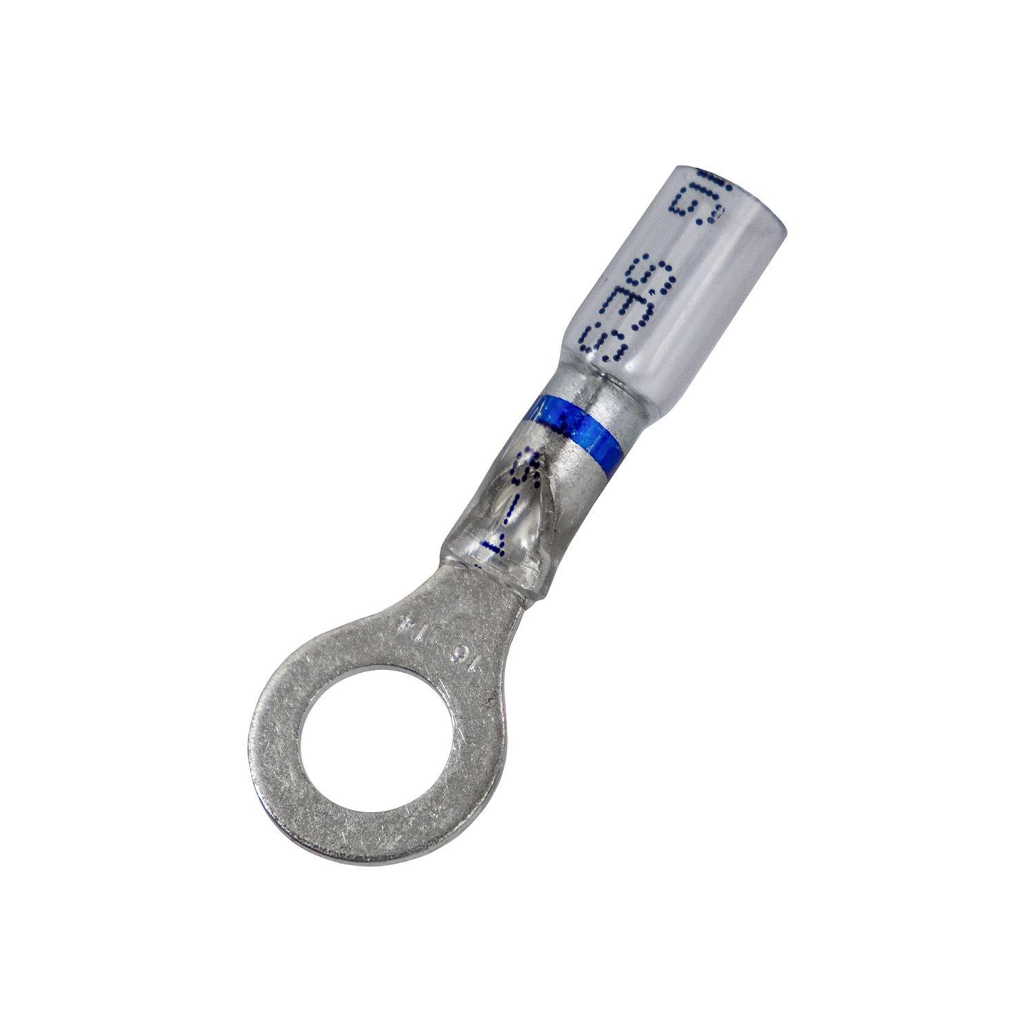 Auveco # 22962 Crystal Clear Seal Ring Terminals - 16-14 Awg 5/16" Stud. Qty 15.