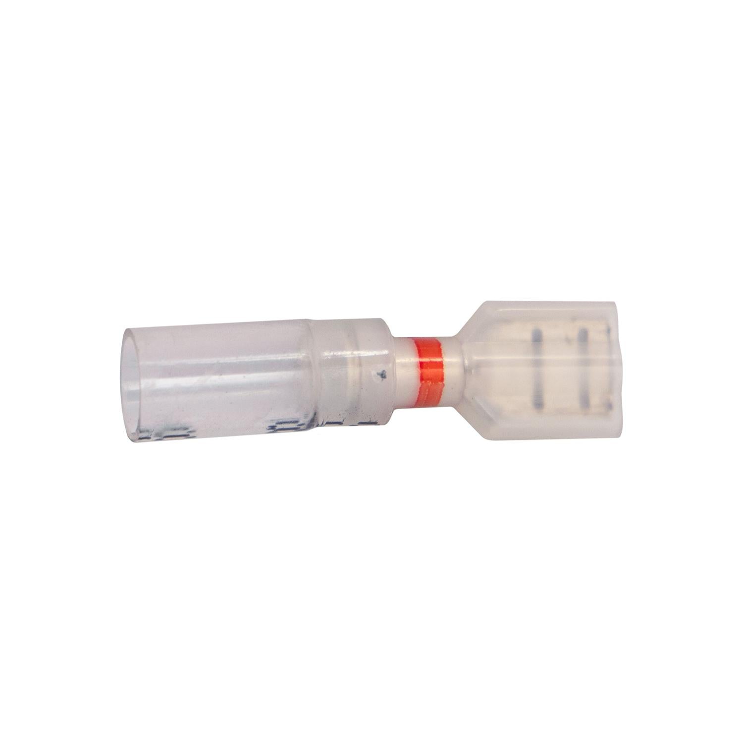Auveco Item 22973 Crystal Clear Seal Fully-Insulated Female - 22-18 Awg .250", Banded Red. Quantity 15