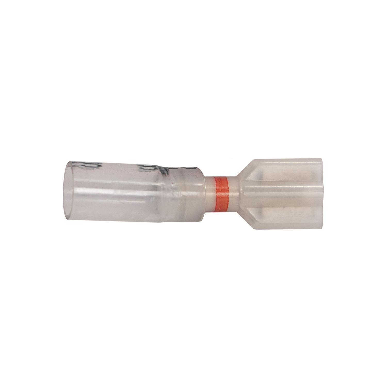 Auveco Item 22973 Crystal Clear Seal Fully-Insulated Female - 22-18 Awg .250", Banded Red. Quantity 15