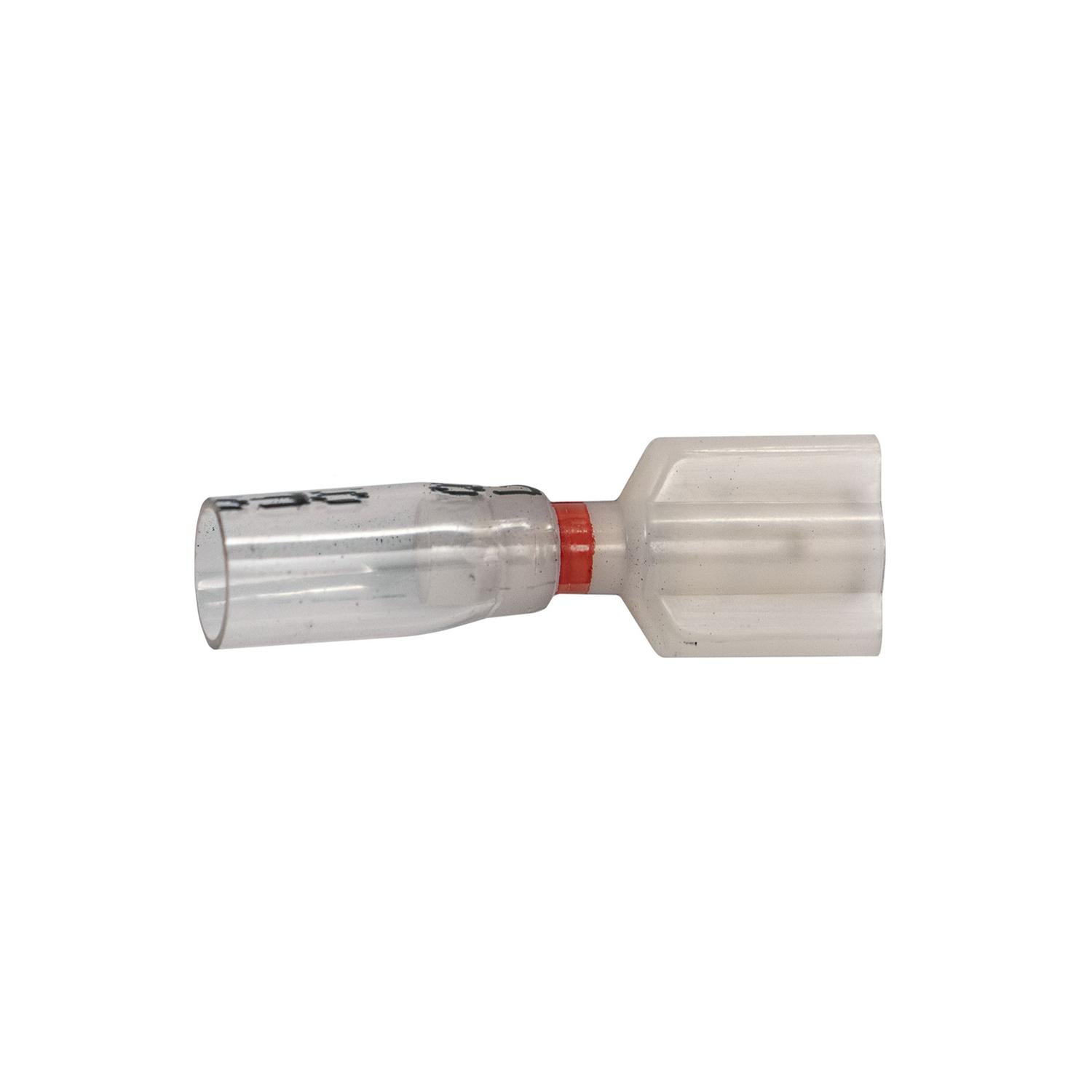 Auveco Item 22974 Crystal Clear Seal Fully-Insulated Male - 22-18 Awg .250", Banded Red. Quantity 15