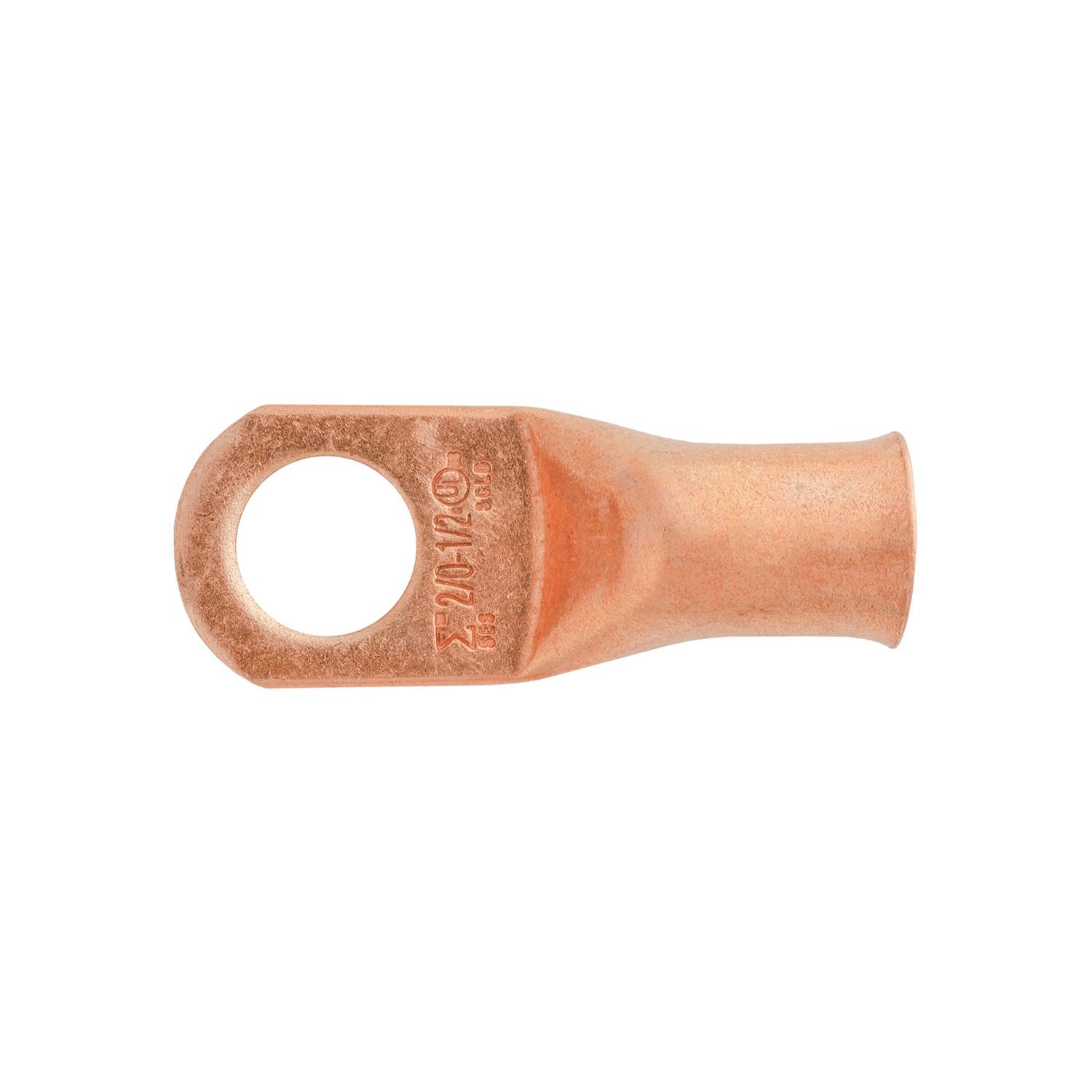 Auveco # 22985 Copper Battery Cable Lugs. 2/0 Gauge. 1/2" Stud Size. Qty 5