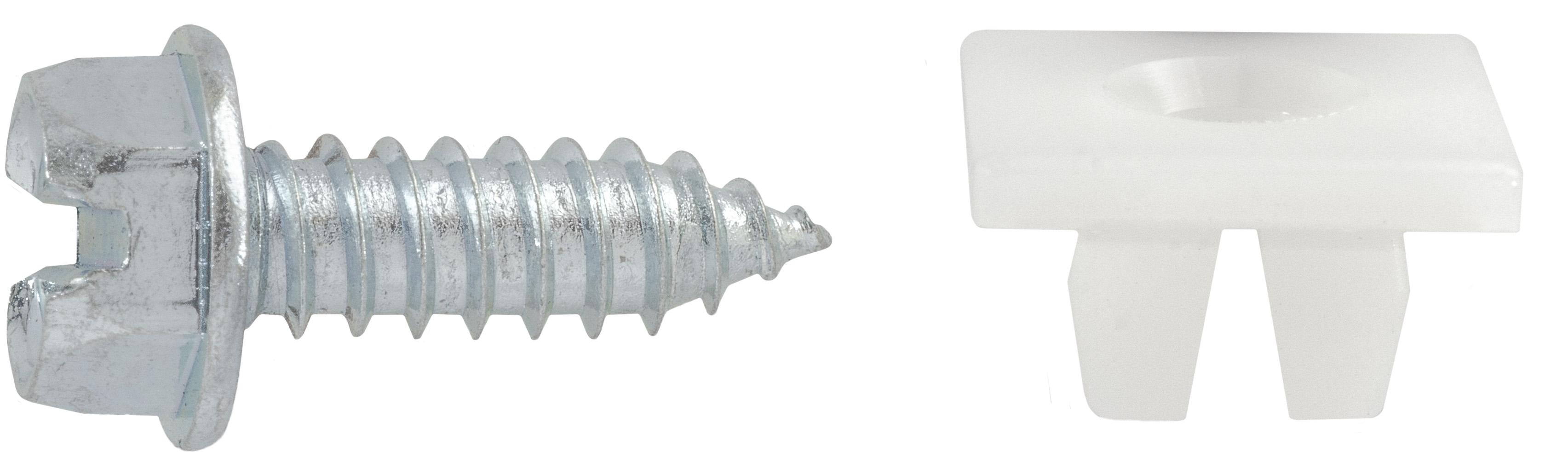 Auveco Item 23280 Slotted Hex Washer Head License Plate Screw & Nut Kit #14 X 3/4 Inch". Quantity 50