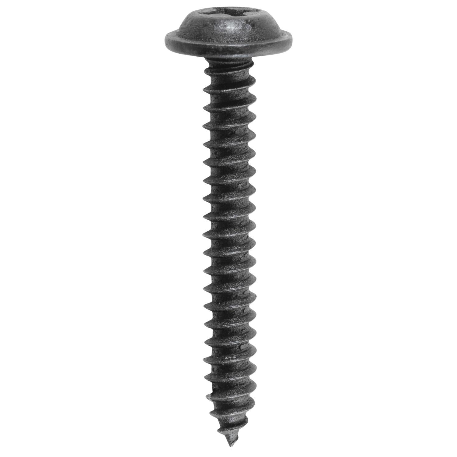 Auveco # 23302 #8 X 1-1/4" Phillips Flat Top Washer Head Tapping Screw Black. Qty 100.