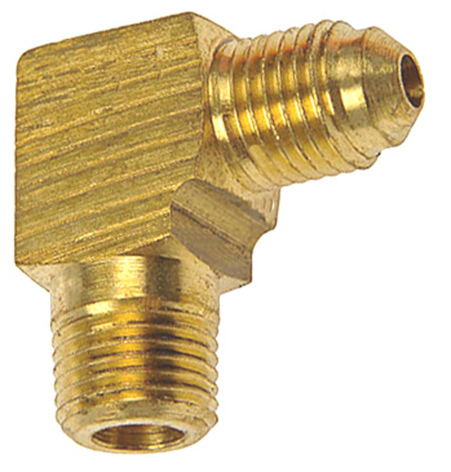Auveco # 233 Brass SAE 45 Degree Flare Male Adapter Elbow 5/16" Tube Size 1/4" NPT Threads. Qty 5.