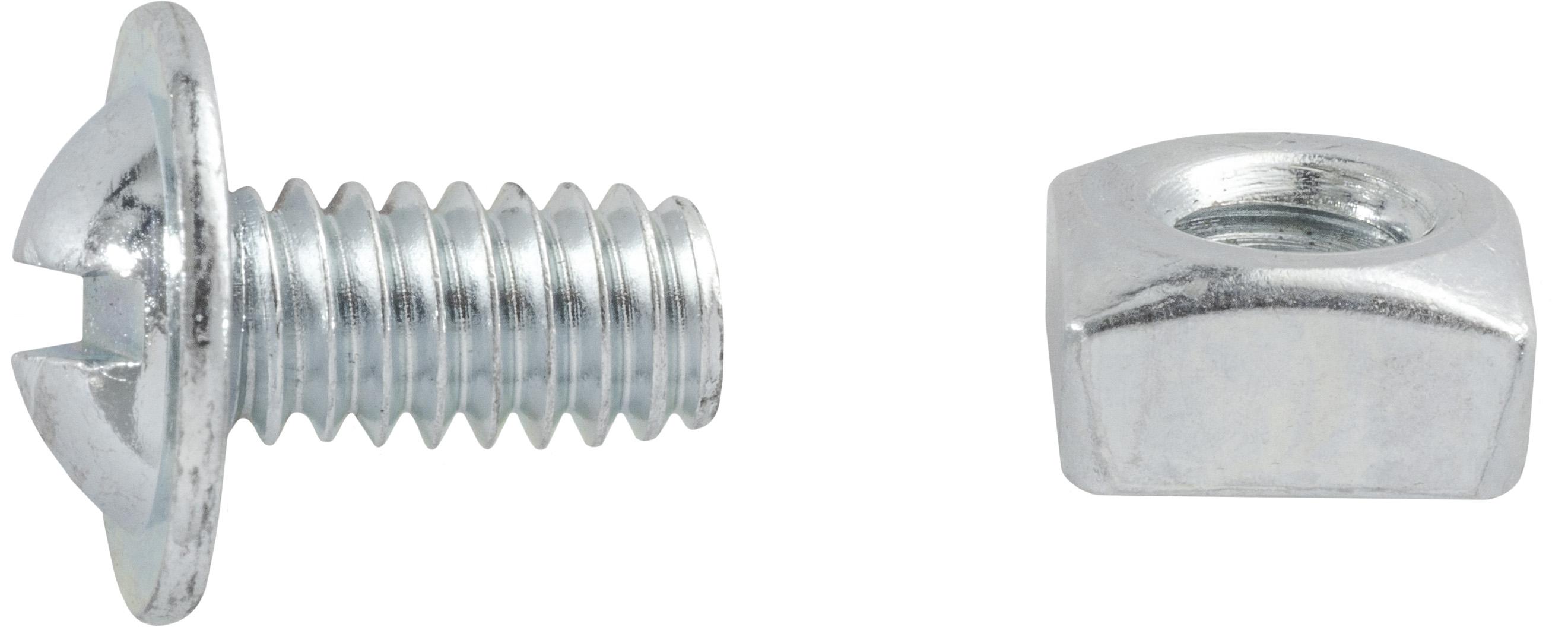 Auveco Item 23503 Slotted Round Washer Head License Plate Screw W/Square Nut 1/4-20 X 1/2. Quantity 100