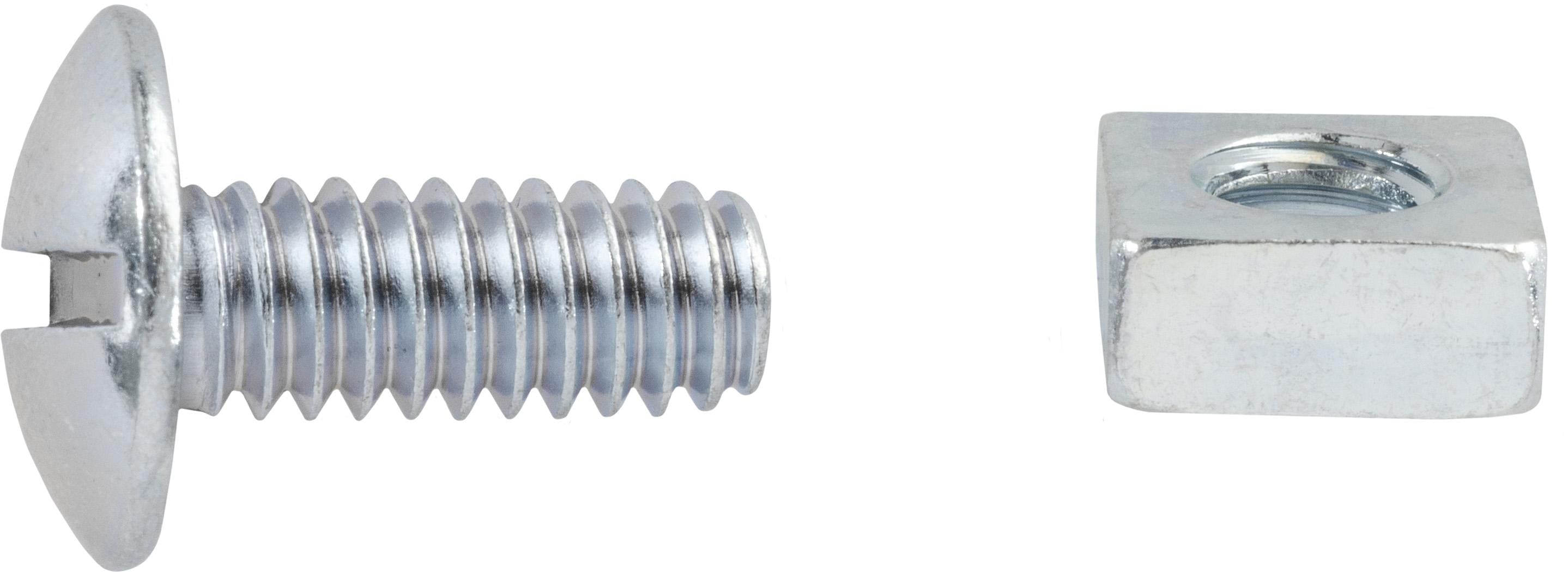 Auveco Item 23505 Slotted Truss Head License Plate Screw W/Square Nut 1/4-20 X 9/16. Quantity 100