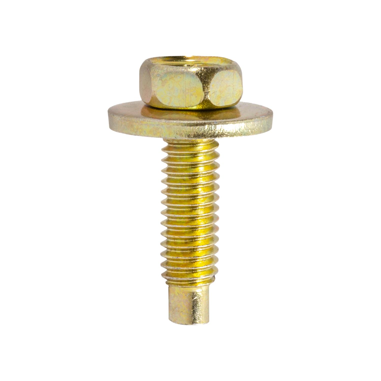 Auveco Item 23665 Hex Hd Sems Body Bolt W/Dog Point 5/16-18 X 1-3/16 - Zinc & Yellow. Quantity 50