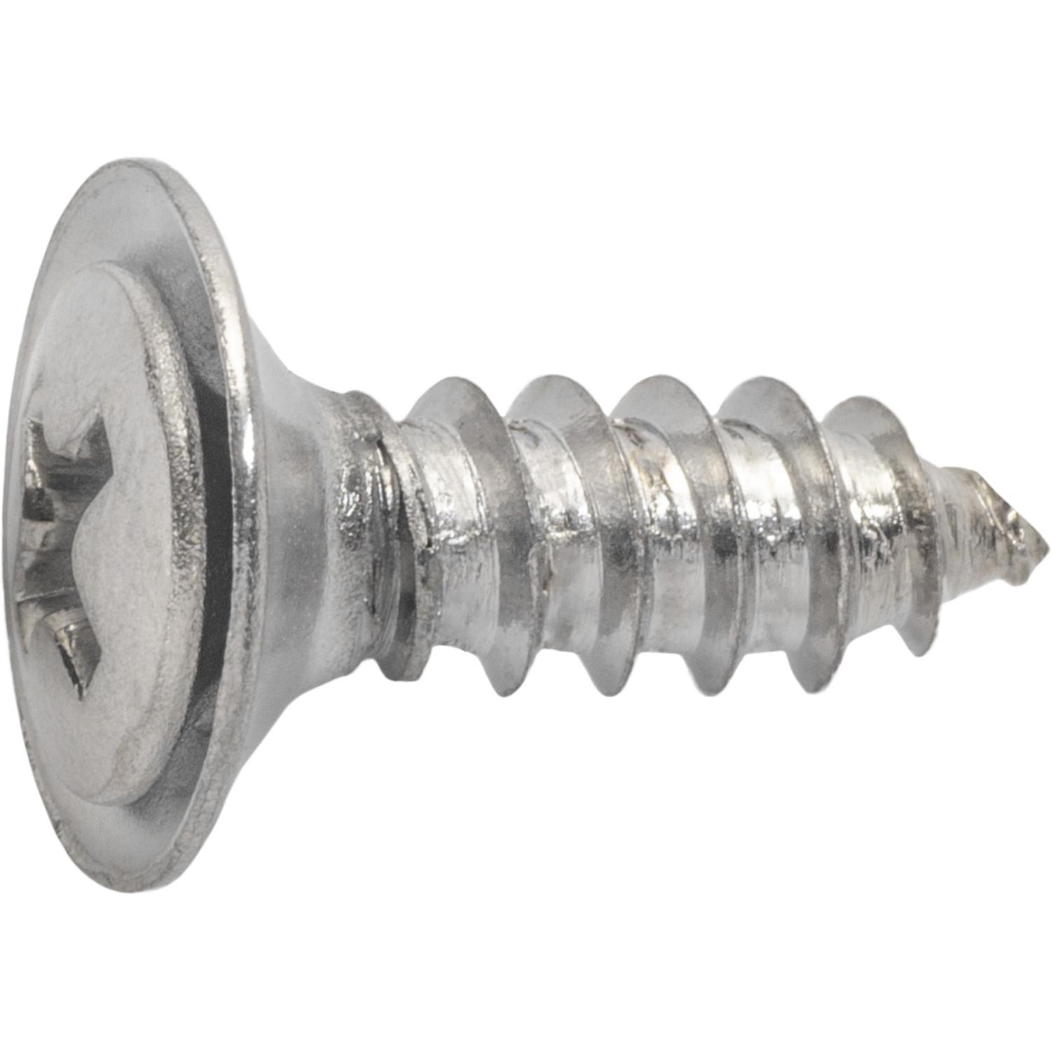 Auveco Item 23835 Phillips Oval Hd Sems Flush Wshr T.S. #10 X 5/8 - Chrome. Quantity 100