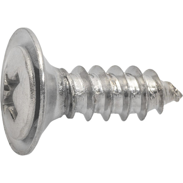Auveco Item 23835 Phillips Oval Hd Sems Flush Wshr T.S. #10 X 5/8 - Chrome. Quantity 100