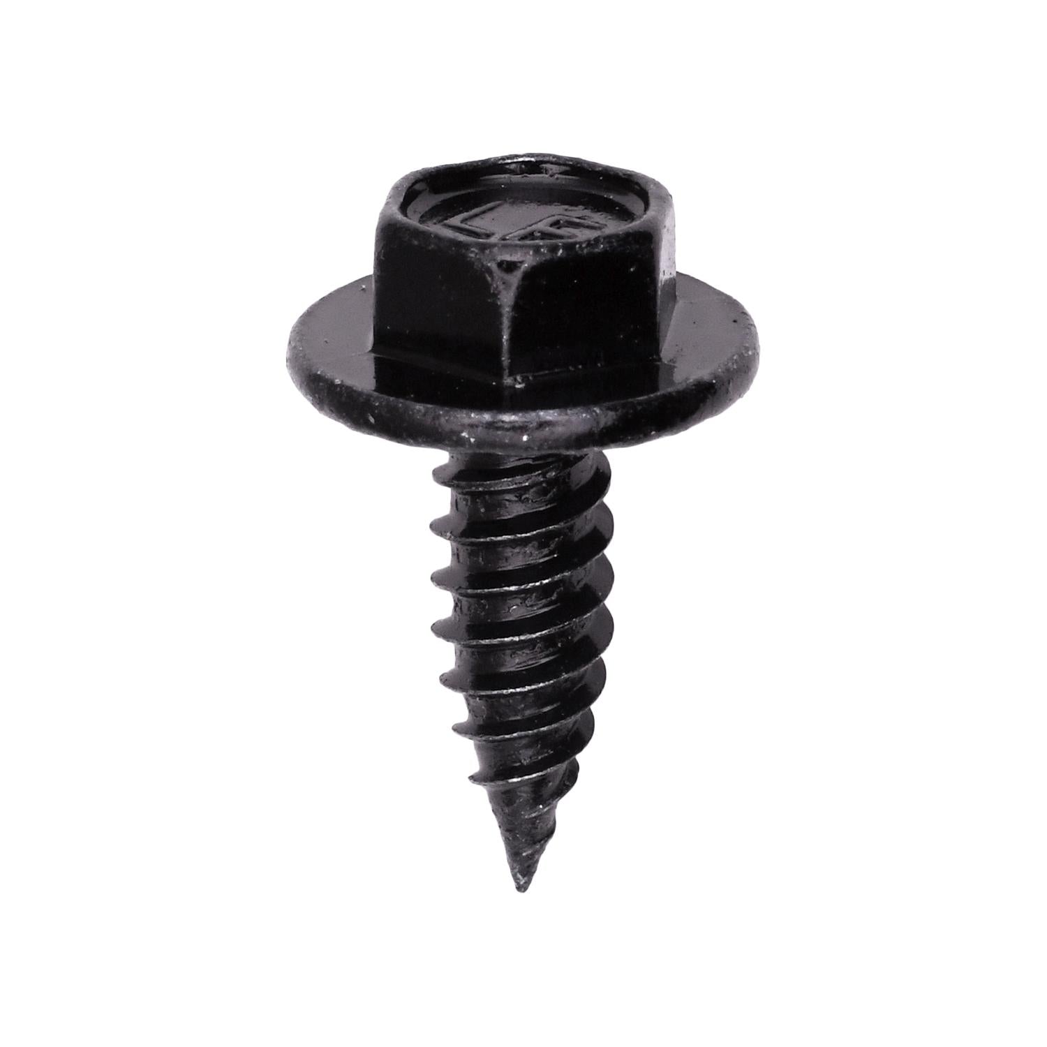 Auveco Item 23850 Hex Serrated Washer Head T.S. W/ Pierce Point #14 X 3/4 - Black. Quantity 50