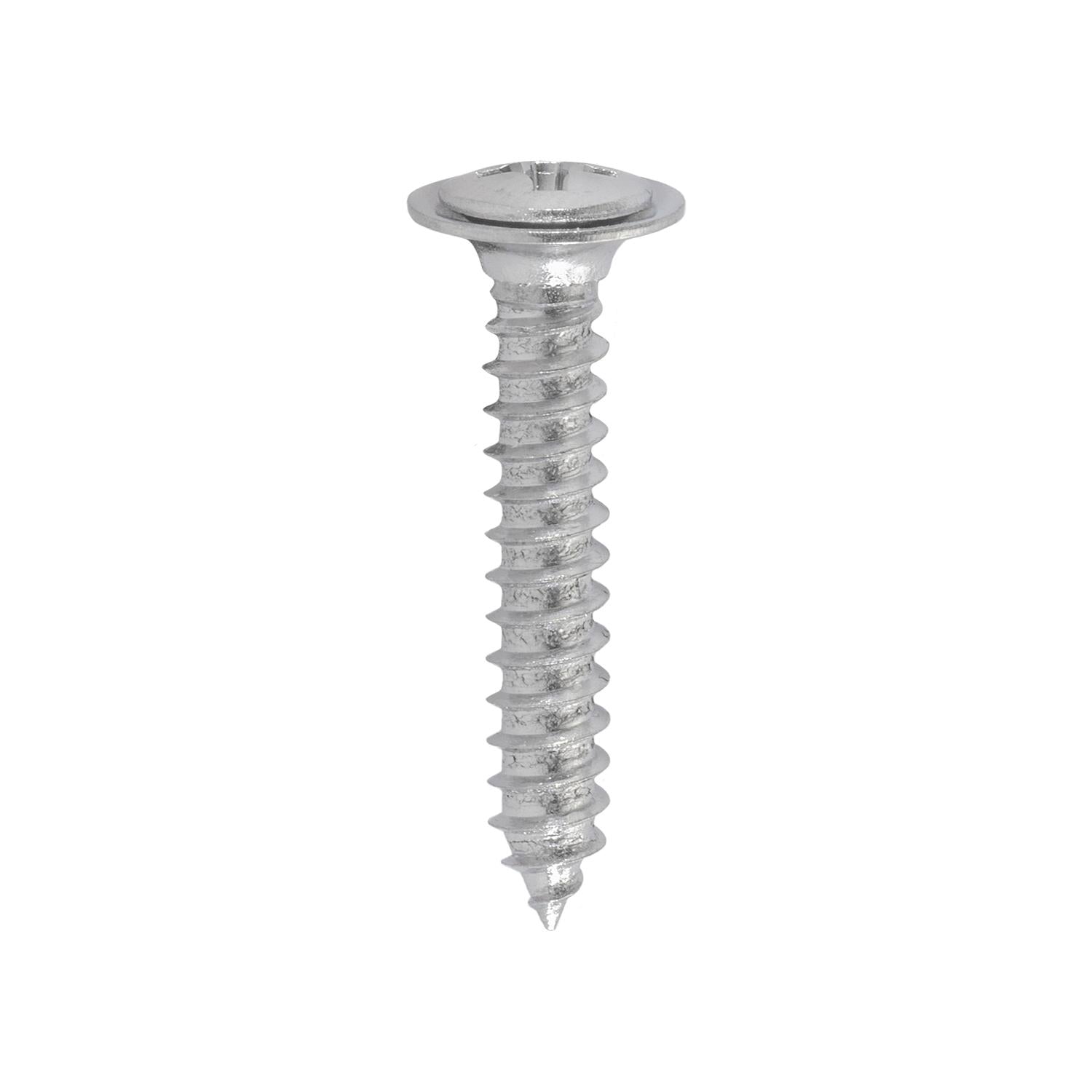Auveco Item 23867 Phillips Oval Hd Sems Flush Wshr T.S. #8 X 1 - Chrome. Quantity 50