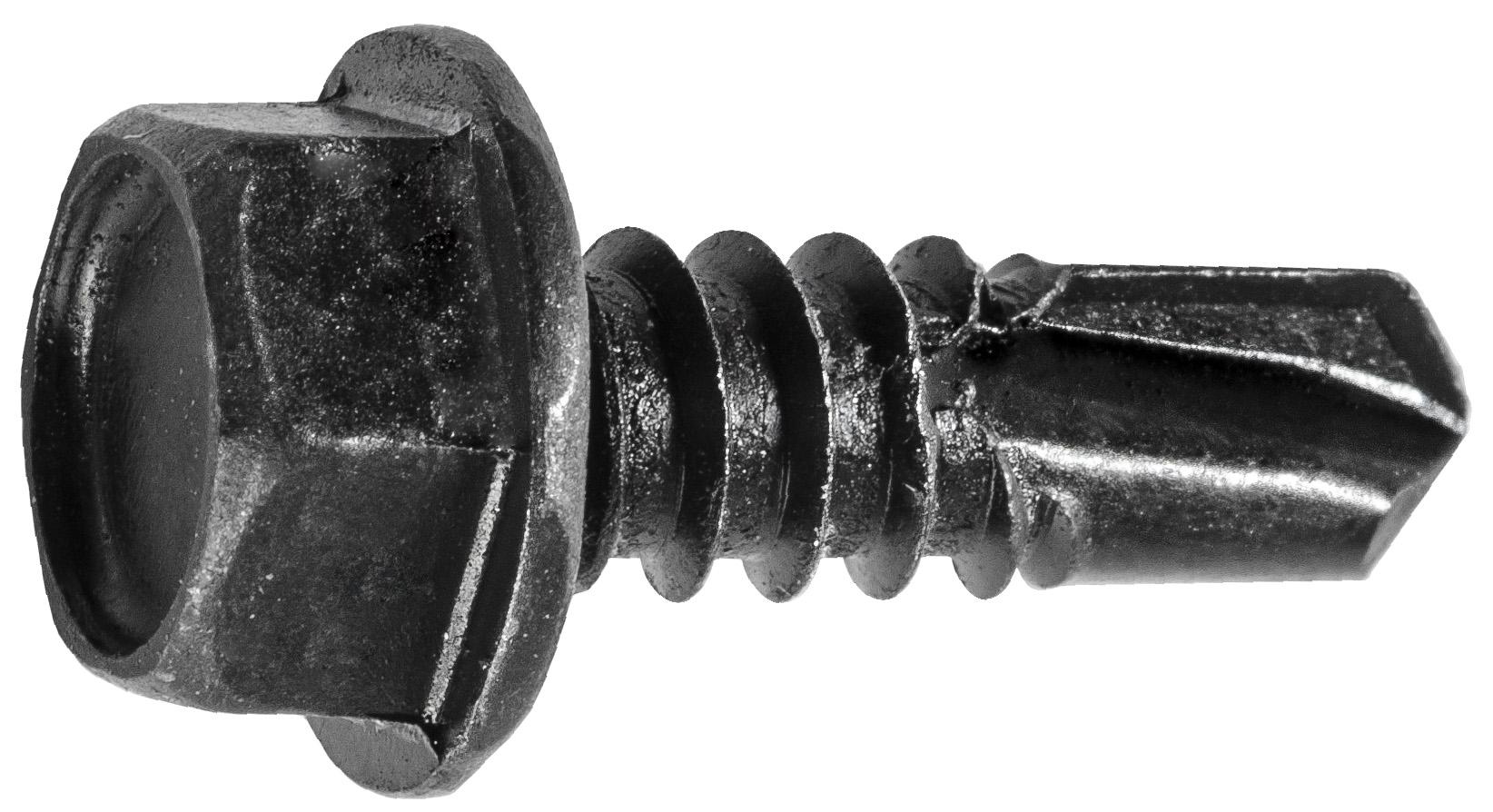 Auveco Item 24130 Hex Washer Head T.S. W/ Tek Point #14 X 3/4 - Black. Quantity 50