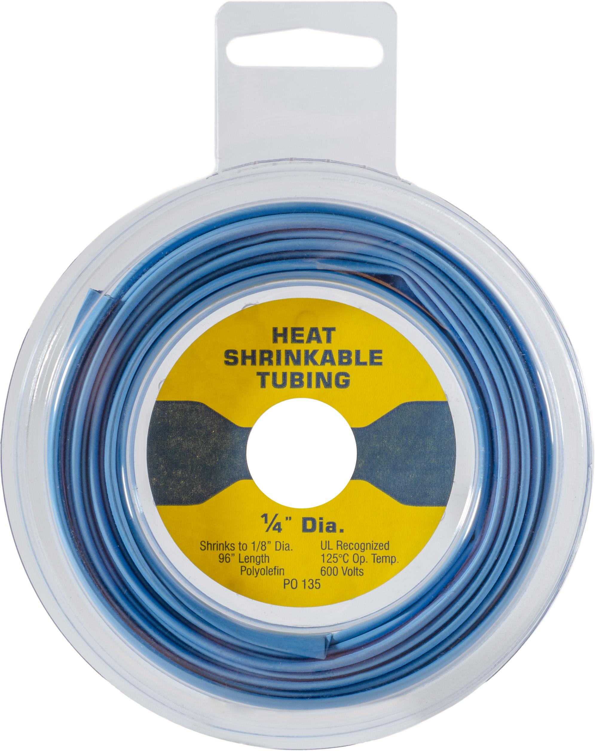 Auveco # 25017 Thin-Wall Heat Shrink Tubing 1/4" 16-14 Gauge, Blue. Qty 8 Feet.