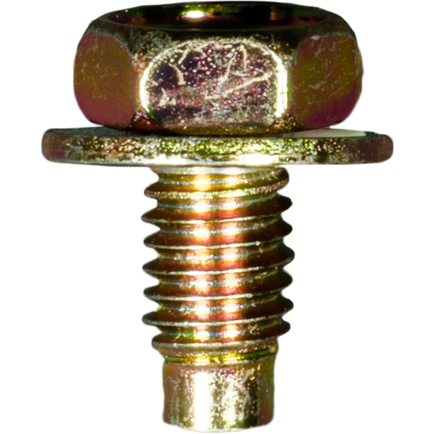 Auveco # 25207 License Plate Screw M6-1.0 x 12mm. Zinc & Yellow. Qty 50.