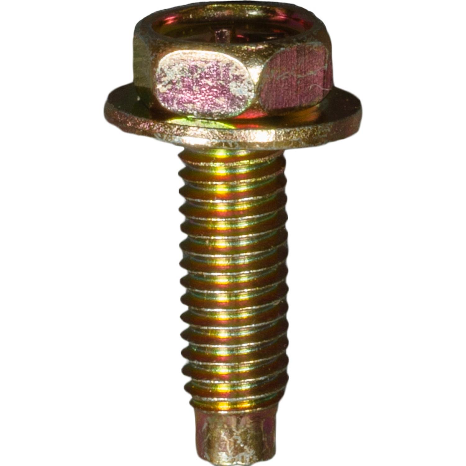 Auveco # 25209 License Plate Screw M6-1.0 x 20mm Zinc & Yellow. Qty 50.