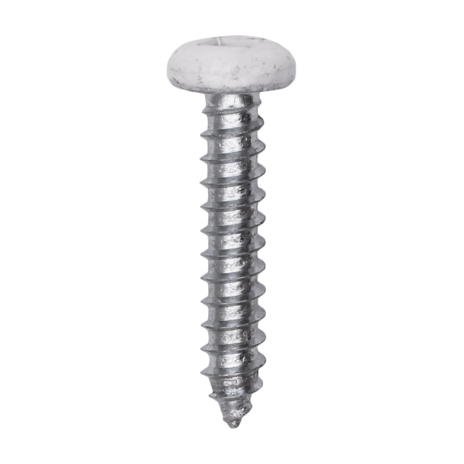 Auveco # 25360 6 x 3/4" White Painted Square Drive Pan Head Tapping Screw. Qty 100.