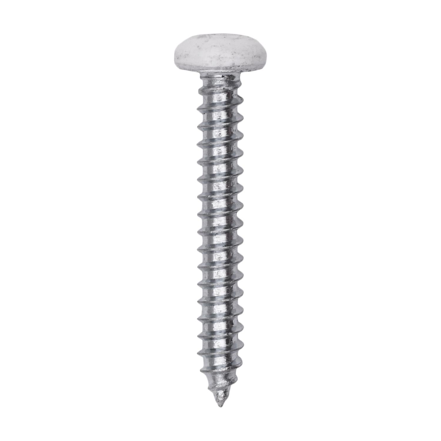 Auveco # 25363 6 x 1" White Painted Square Drive Pan Head Tapping Screw. Qty 100.