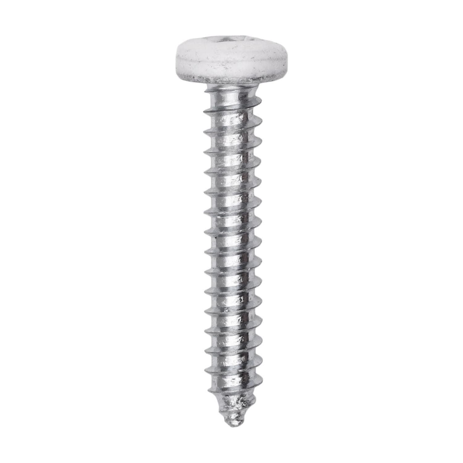 Auveco # 25372 8 x 1" White Painted Square Drive Pan Head Tapping Screw. Qty 100.