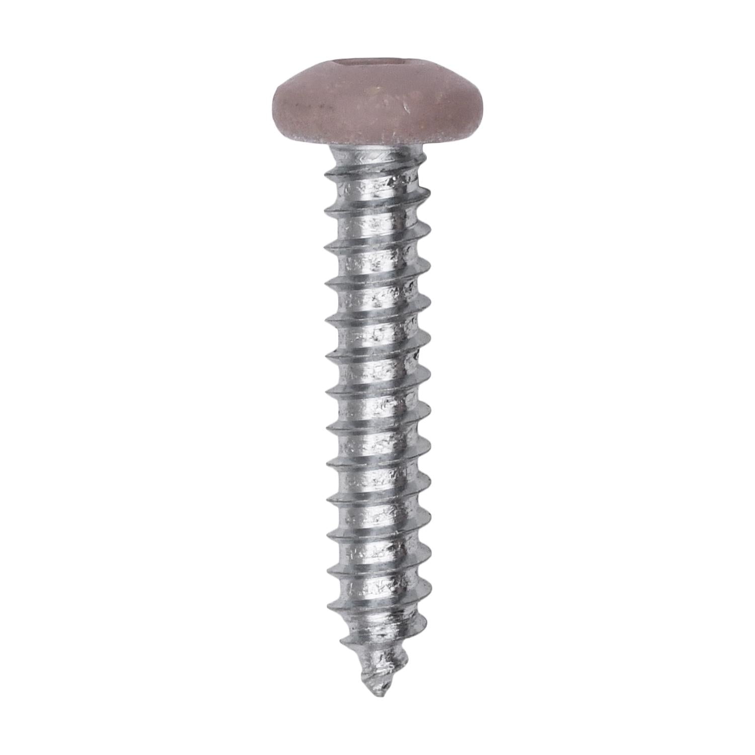 Auveco # 25386 10 x 1" Tan Painted Square Drive Pan Head Tapping Screw. Qty 100.