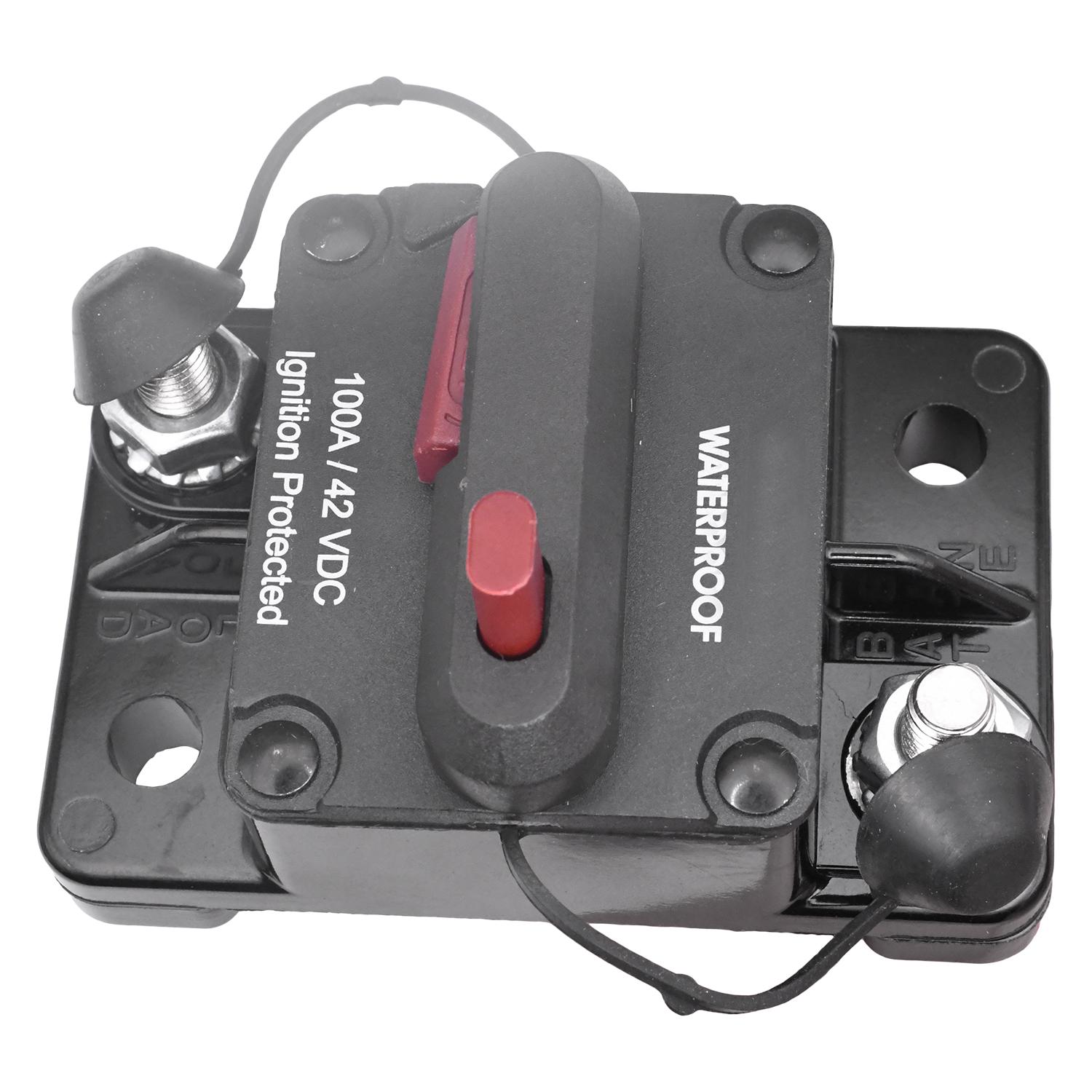 Auveco # 25532 RV-Marine Waterproof Circuit Breaker 100A 42VDC. Qty 1.