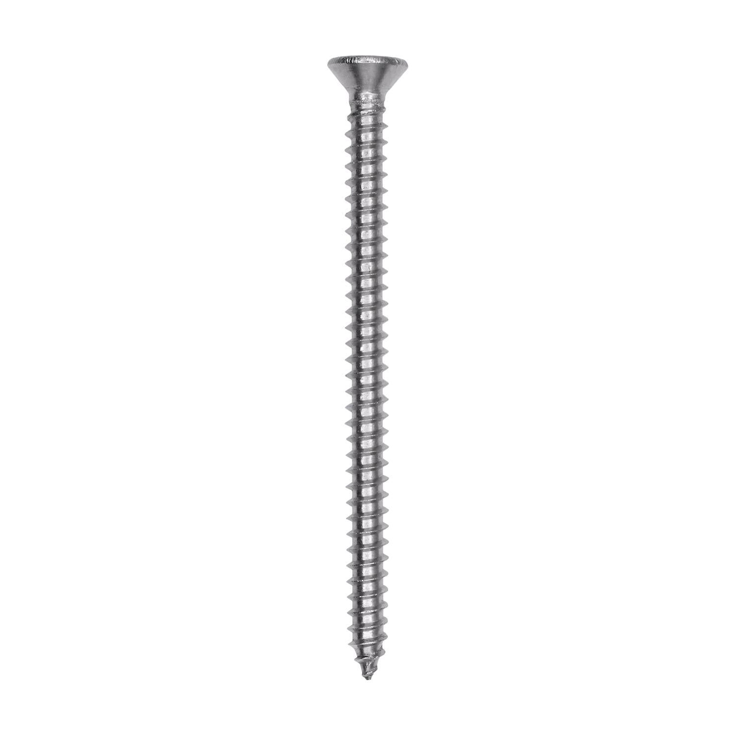 Auveco # 25763 Phillips Flat Head Sheet Metal Screw #6 x 2 in. 18-8 Stainless Steel. Qty 50.
